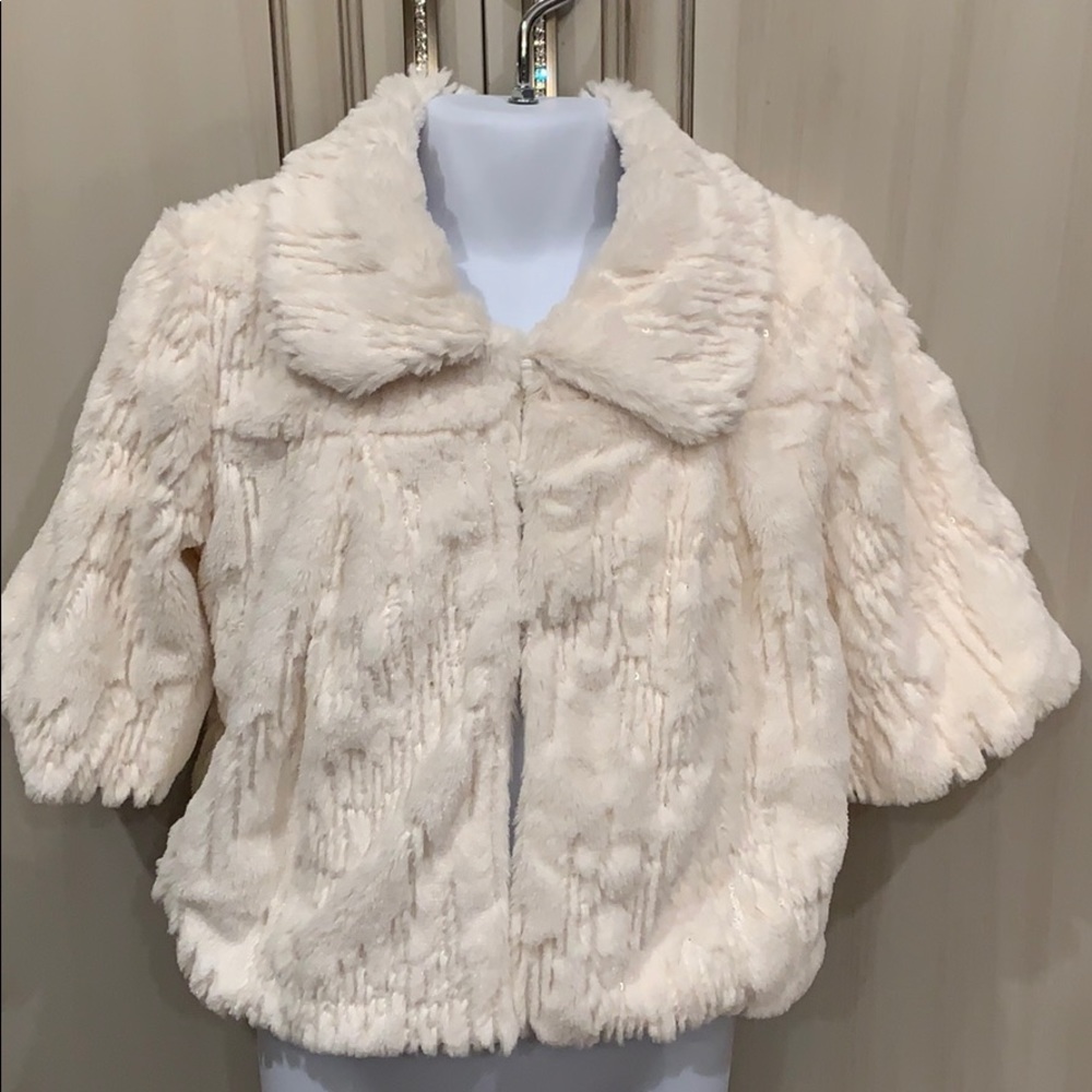 Peace of cake faux fur sequin jacket size 2/4